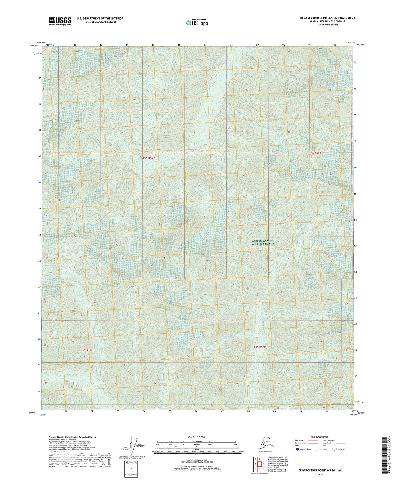 Demarcation Point A-5 SW Alaska US Topo Map Image