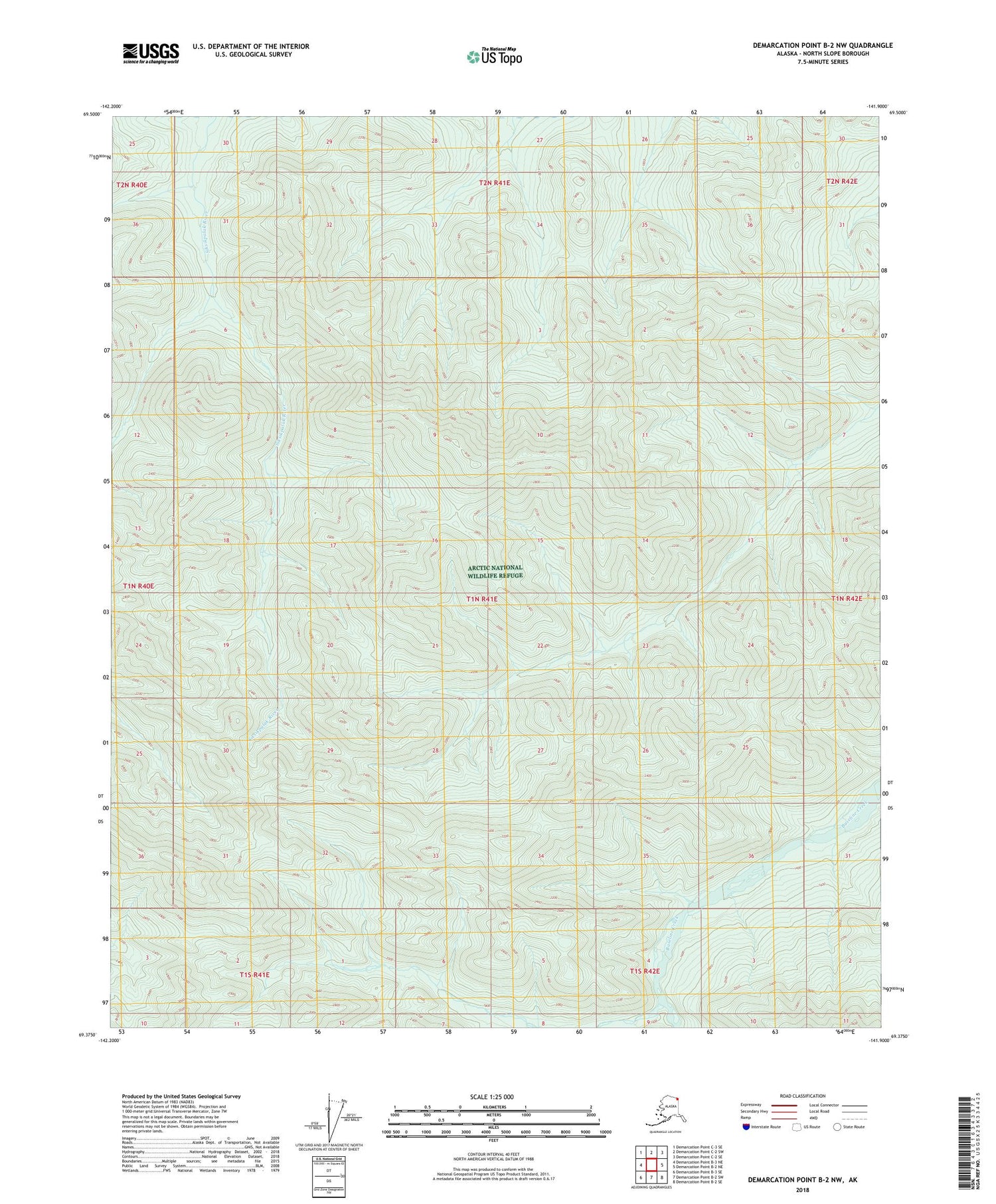 Demarcation Point B-2 NW Alaska US Topo Map Image