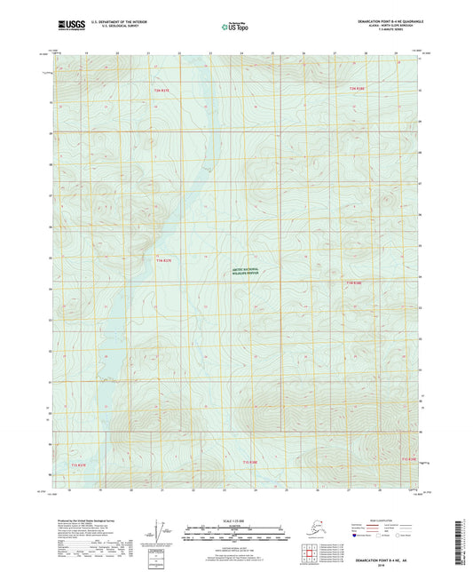 Demarcation Point B-4 NE Alaska US Topo Map Image