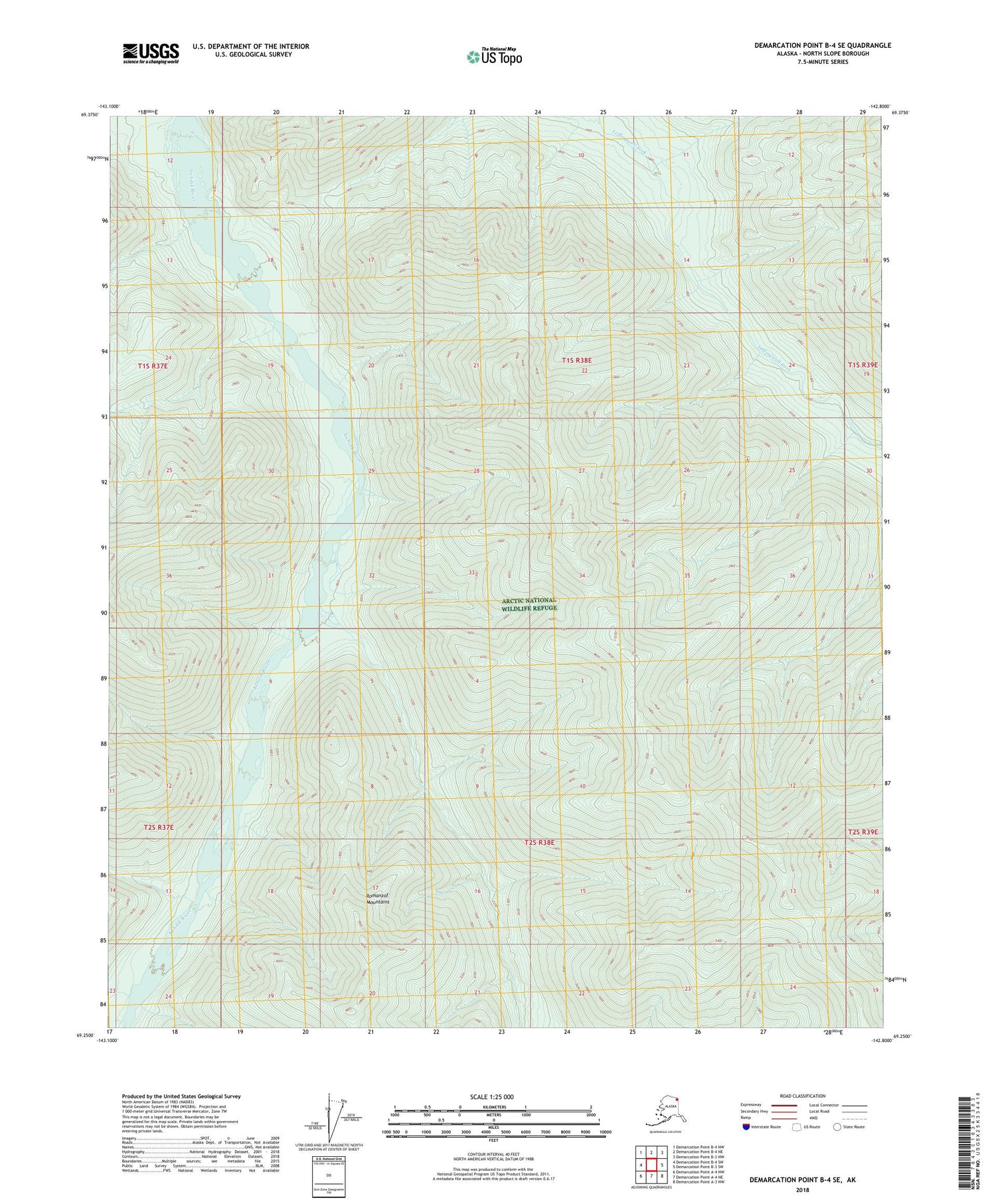 Demarcation Point B-4 SE Alaska US Topo Map Image