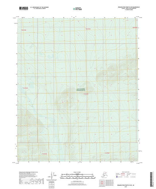 Demarcation Point B-5 NE Alaska US Topo Map Image