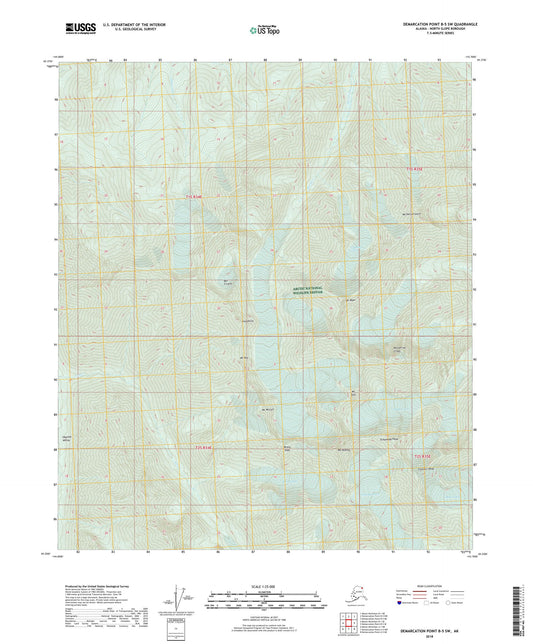 Demarcation Point B-5 SW Alaska US Topo Map Image