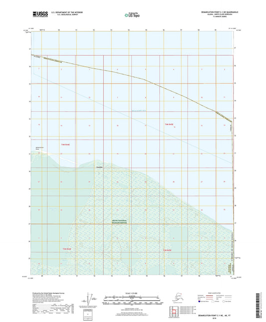 Demarcation Point C-1 NE Alaska US Topo Map Image
