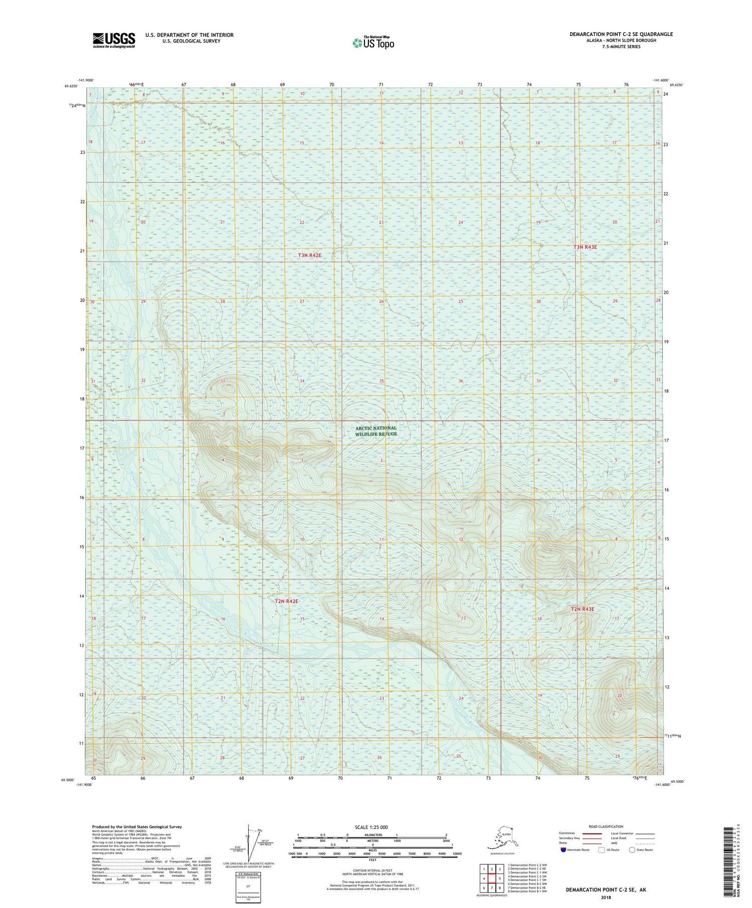 Demarcation Point C-2 SE Alaska US Topo Map Image