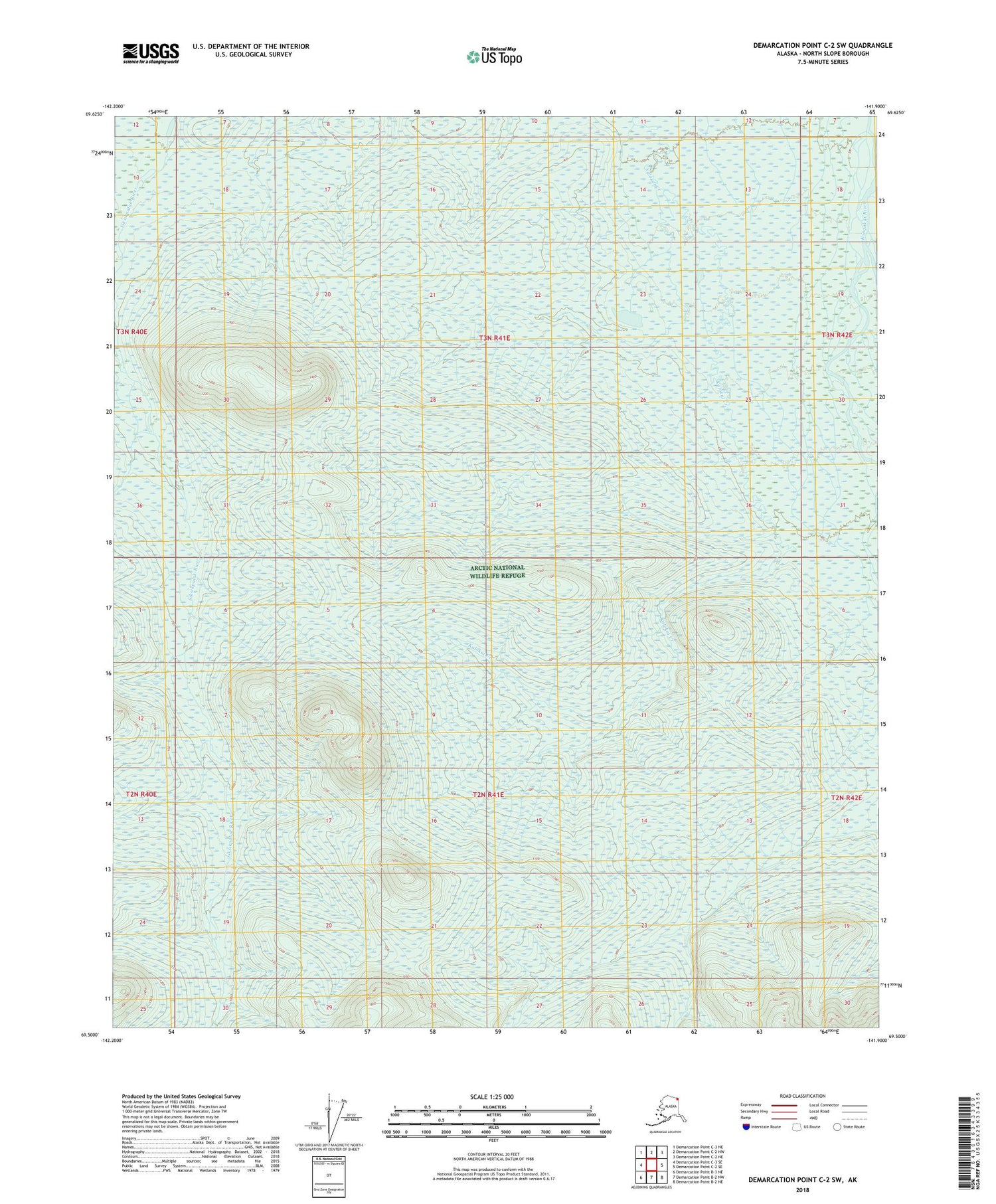 Demarcation Point C-2 SW Alaska US Topo Map Image