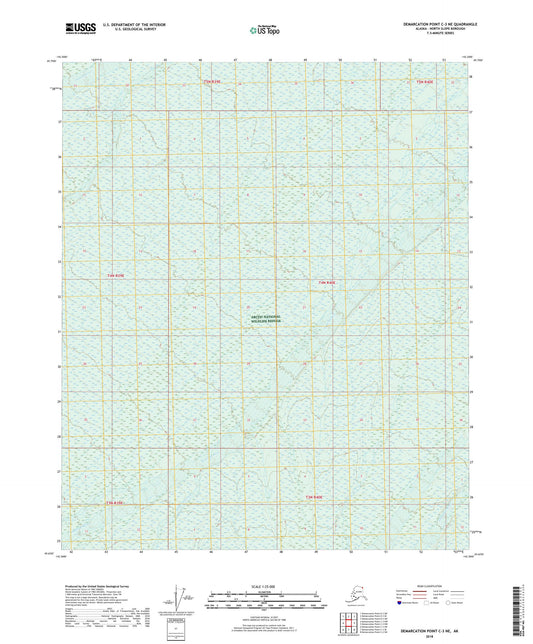 Demarcation Point C-3 NE Alaska US Topo Map Image