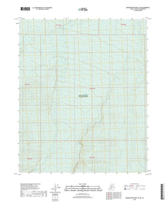 Demarcation Point C-5 NE Alaska US Topo Map Image