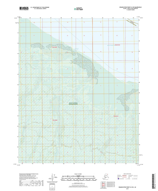 Demarcation Point D-2 SW Alaska US Topo Map Image