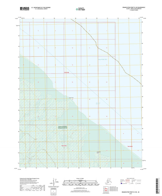 Demarcation Point D-3 NE Alaska US Topo Map Image