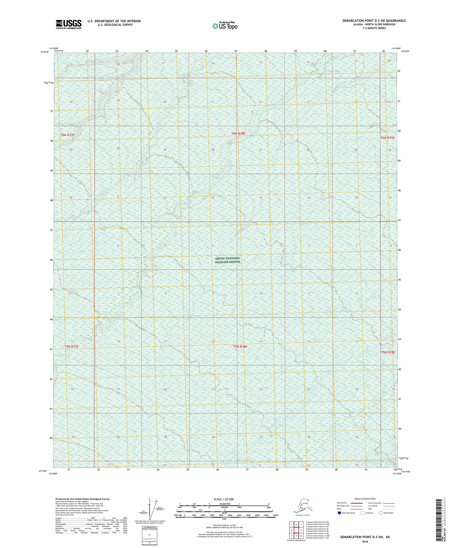 Demarcation Point D-3 SW Alaska US Topo Map – MyTopo Map Store