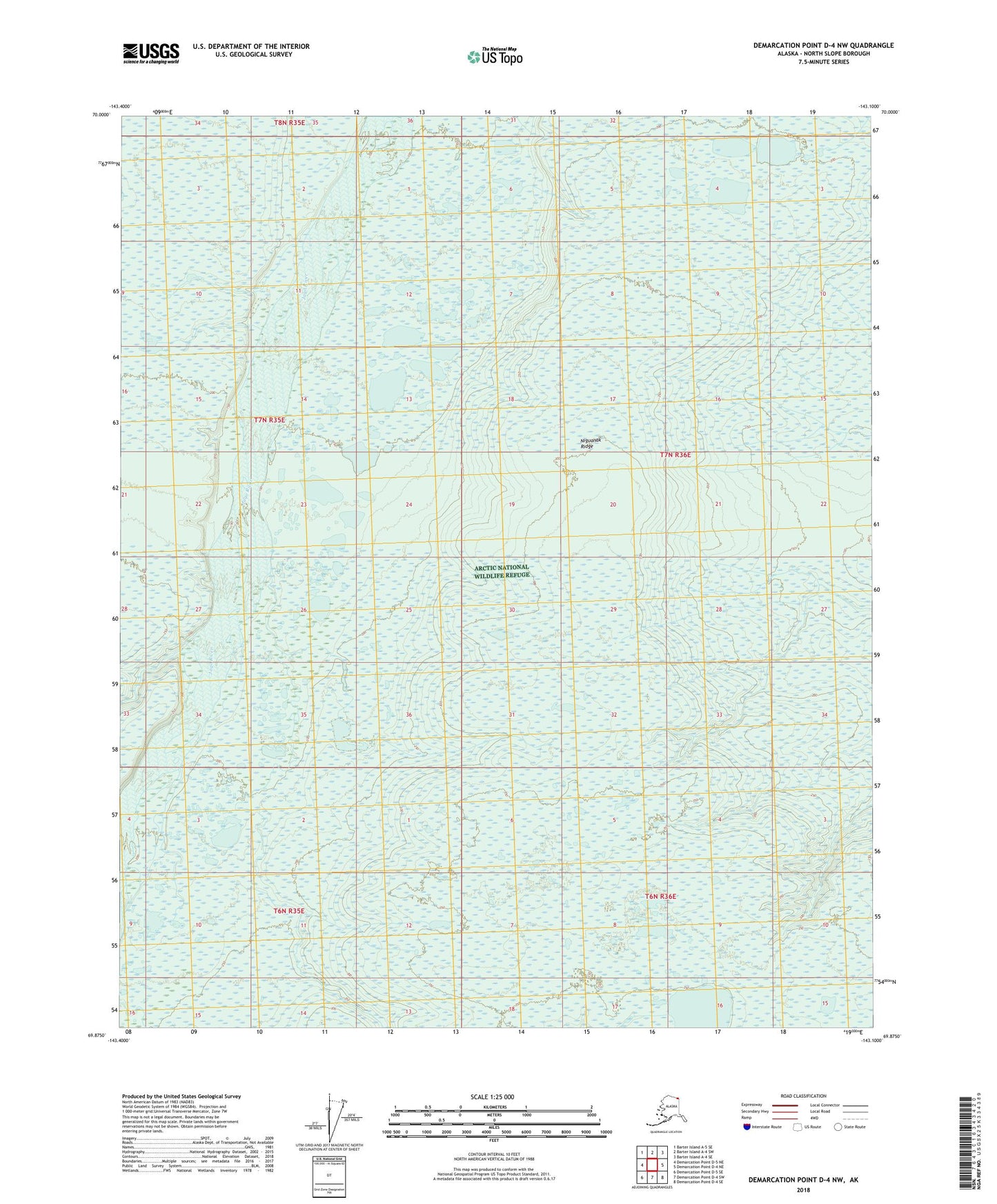Demarcation Point D-4 NW Alaska US Topo Map Image