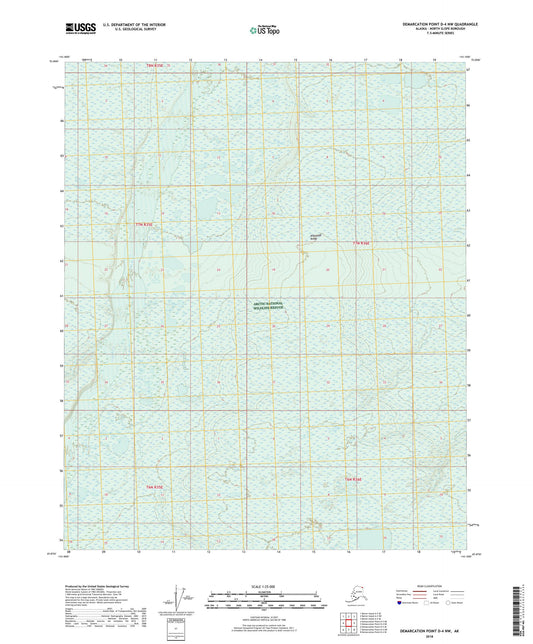 Demarcation Point D-4 NW Alaska US Topo Map Image