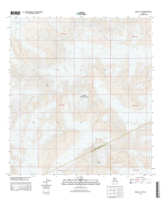 Denali A-1 NW Alaska US Topo Map Image