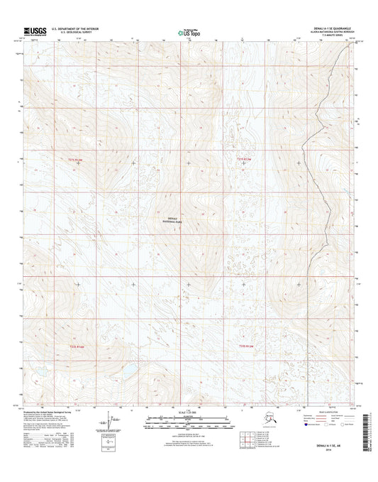 Denali A-1 SE Alaska US Topo Map Image