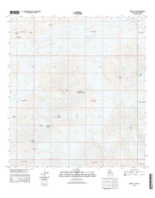 Denali A-2 NE Alaska US Topo Map Image