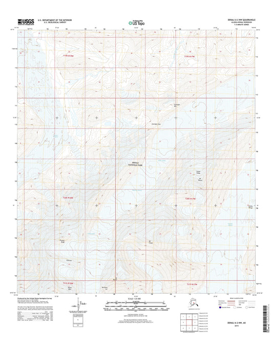Denali A-2 NW Alaska US Topo Map Image