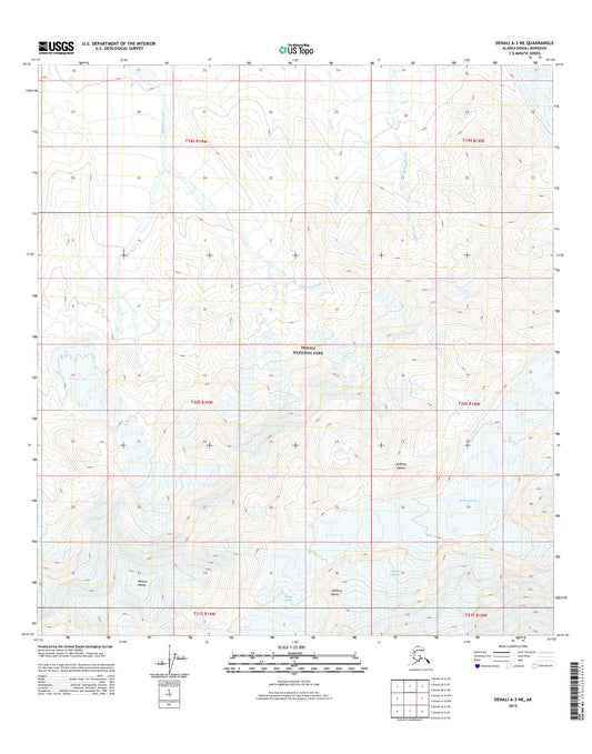Denali A-3 NE Alaska US Topo Map Image