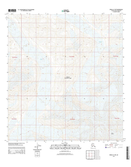 Denali A-3 SW Alaska US Topo Map Image