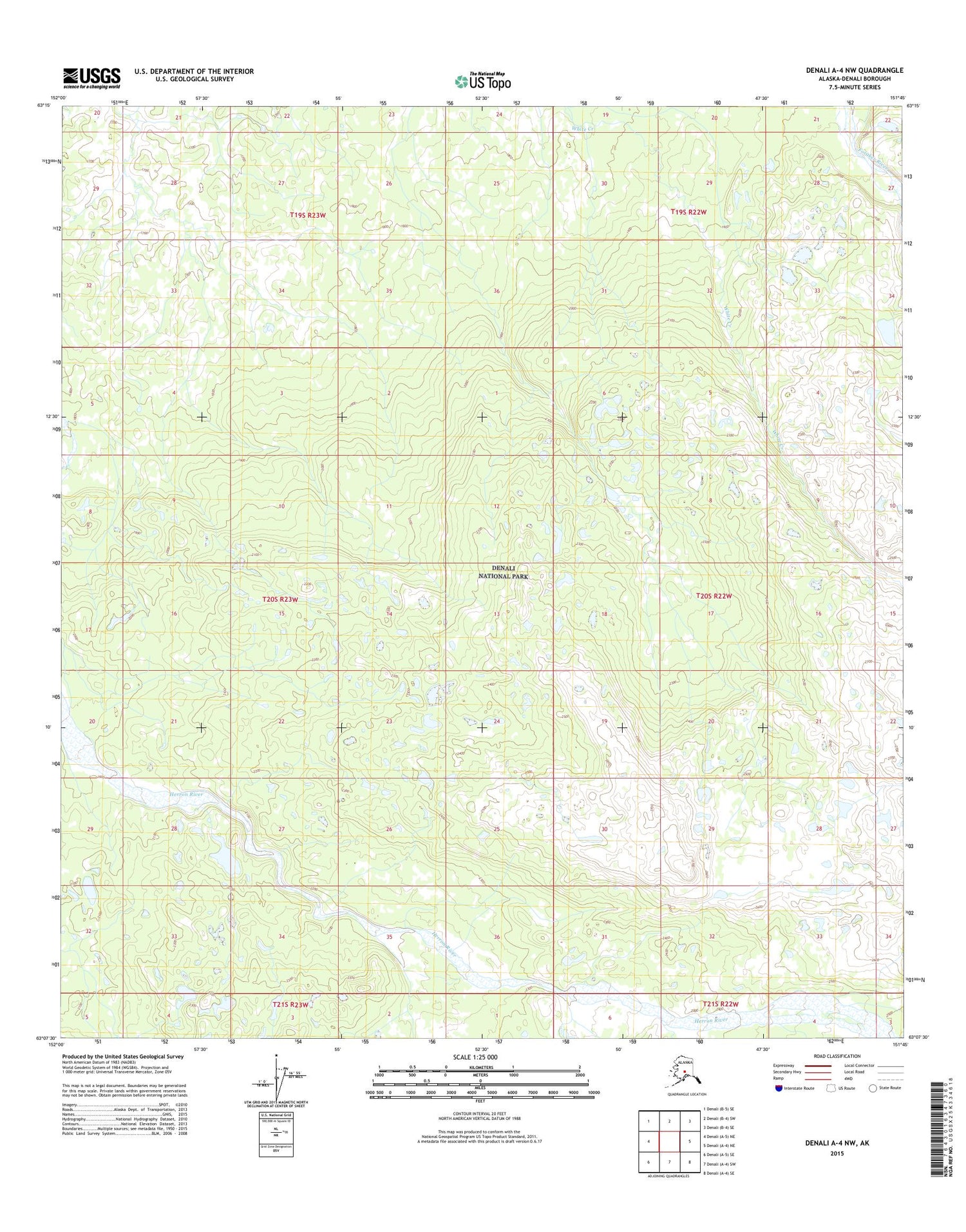 Denali A-4 NW Alaska US Topo Map Image