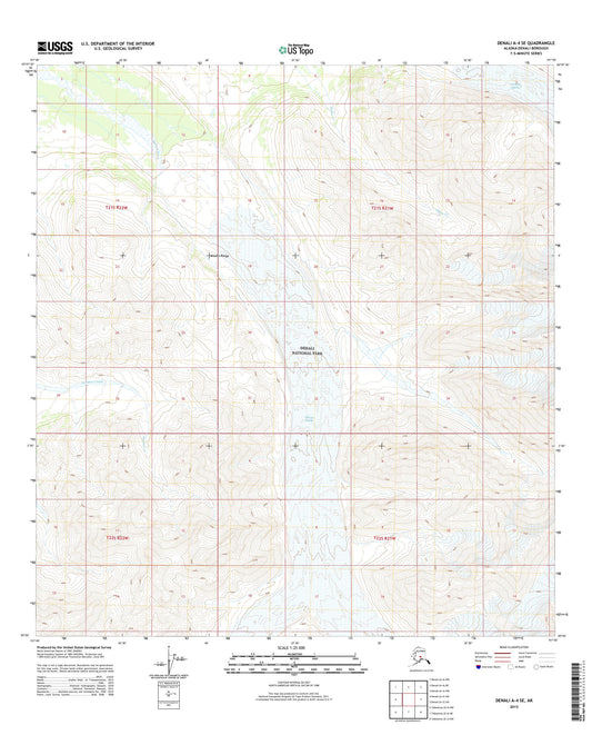 Denali A-4 SE Alaska US Topo Map Image