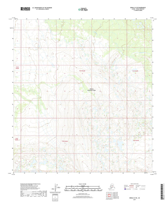 Denali A-5 SE Alaska US Topo Map Image