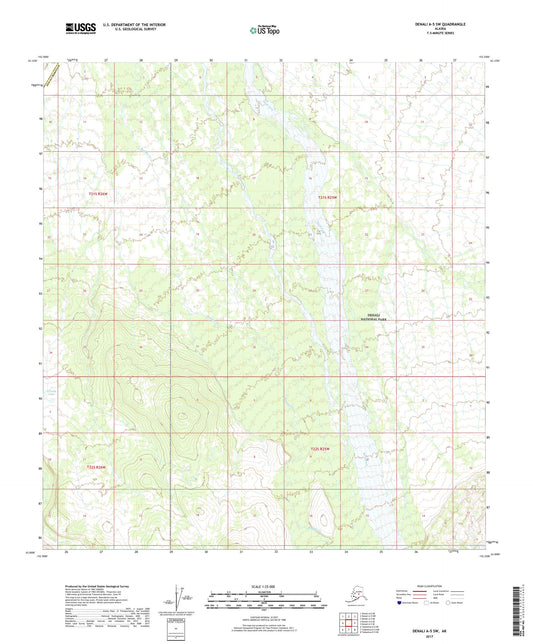 Denali A-5 SW Alaska US Topo Map Image