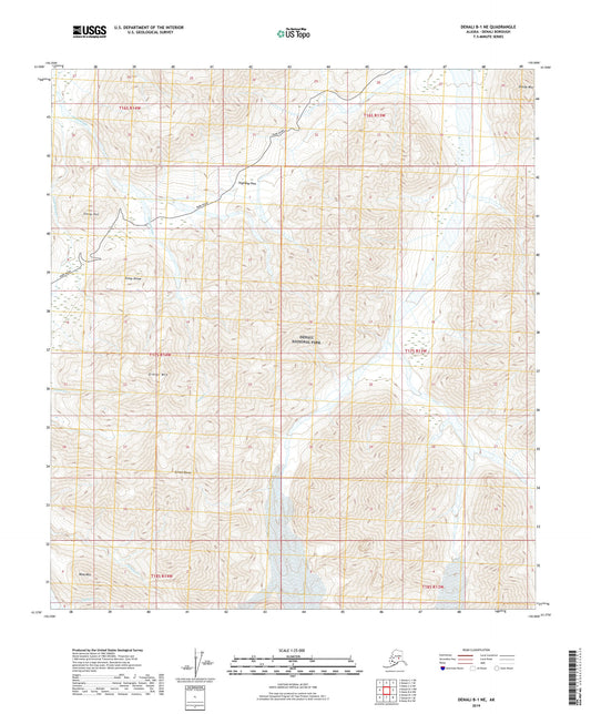 Denali B-1 NE Alaska US Topo Map Image