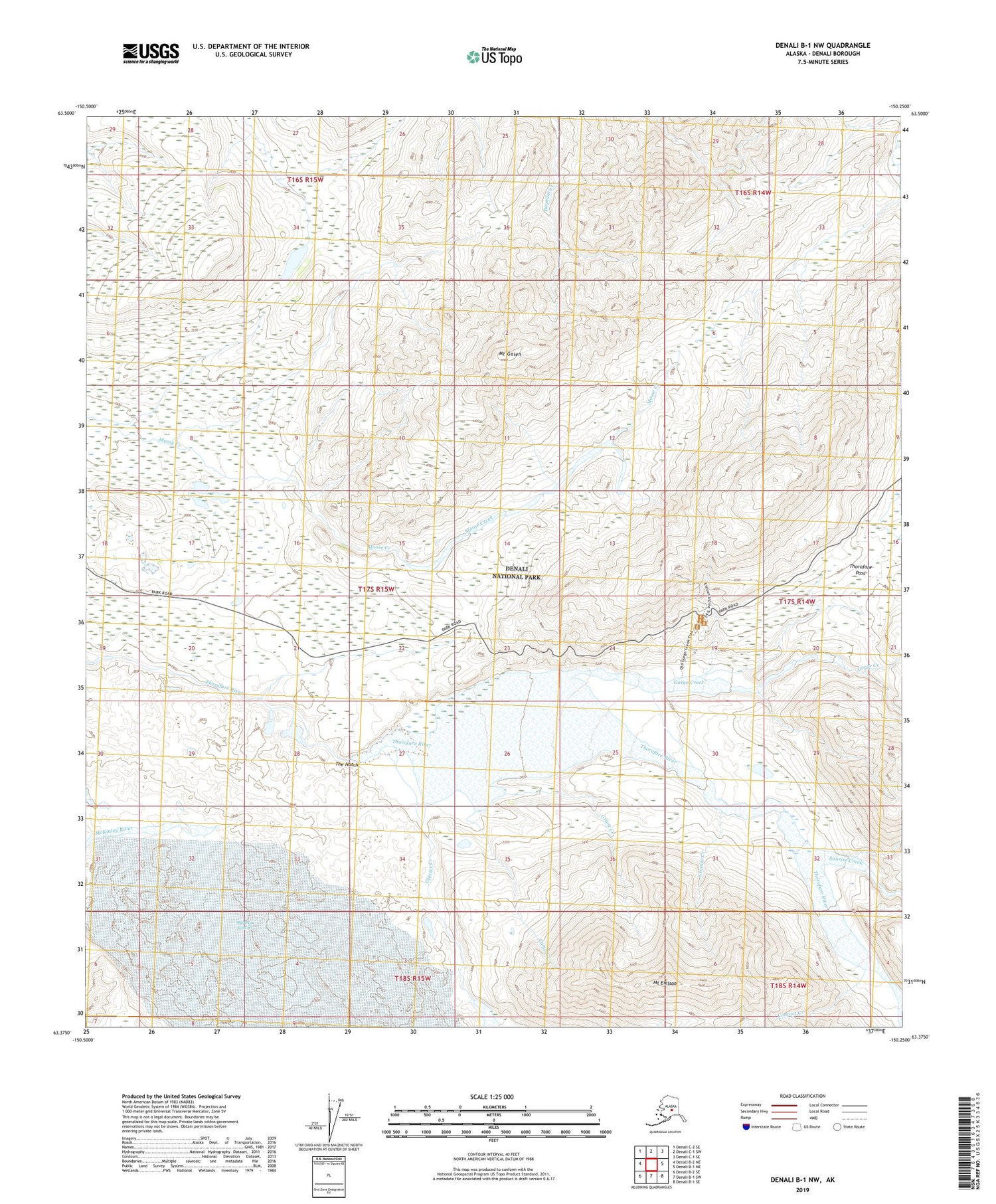 Denali B-1 NW Alaska US Topo Map Image