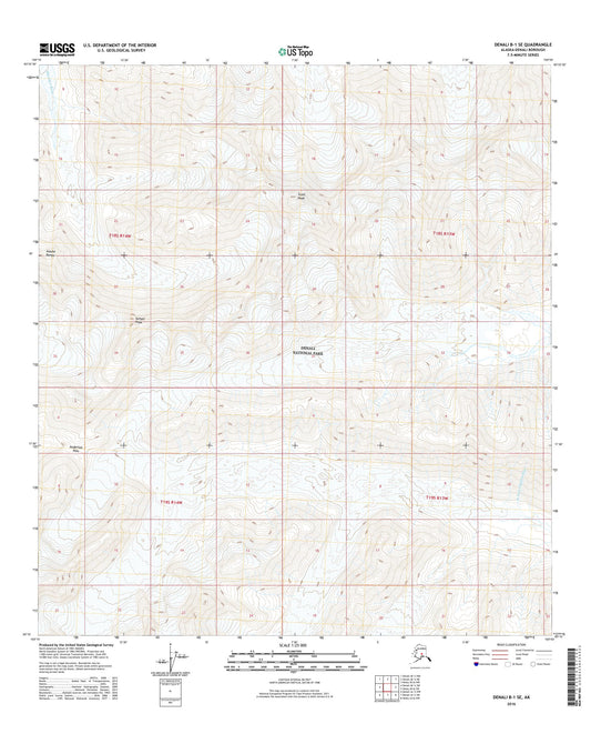 Denali B-1 SE Alaska US Topo Map Image