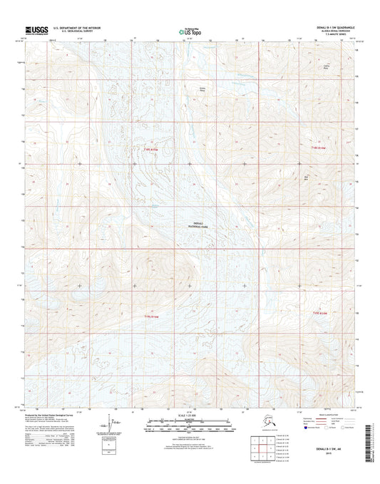 Denali B-1 SW Alaska US Topo Map Image