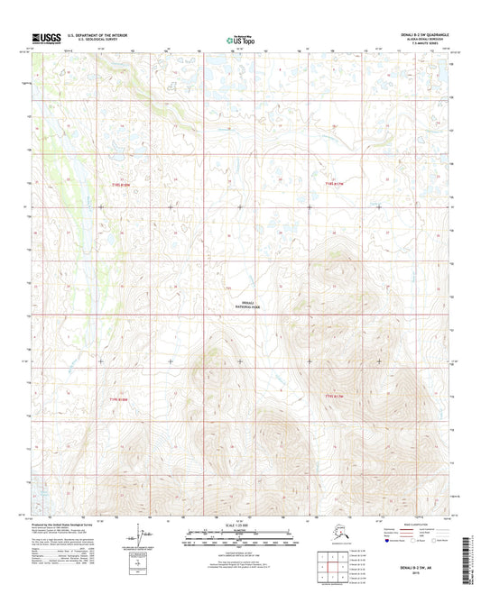 Denali B-2 SW Alaska US Topo Map Image