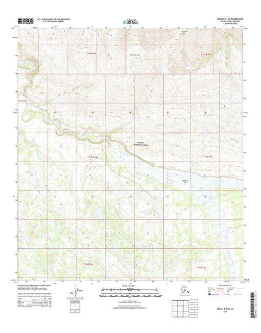 Denali B-3 NE Alaska US Topo Map Image