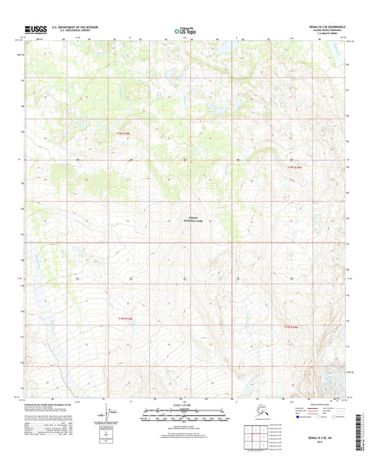 Denali B-3 SE Alaska US Topo Map Image
