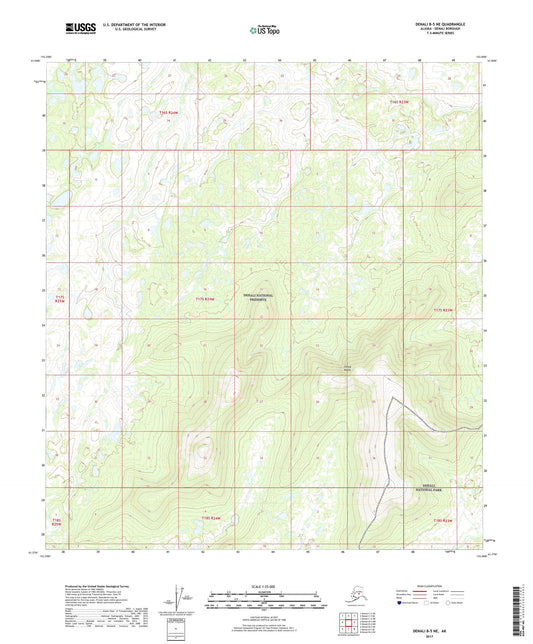 Denali B-5 NE Alaska US Topo Map Image