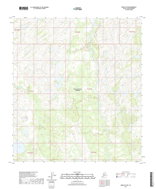 Denali B-5 NW Alaska US Topo Map Image