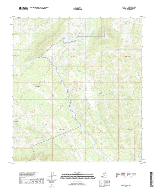 Denali B-5 SE Alaska US Topo Map Image