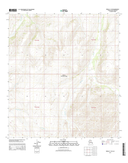 Denali C-1 SW Alaska US Topo Map Image