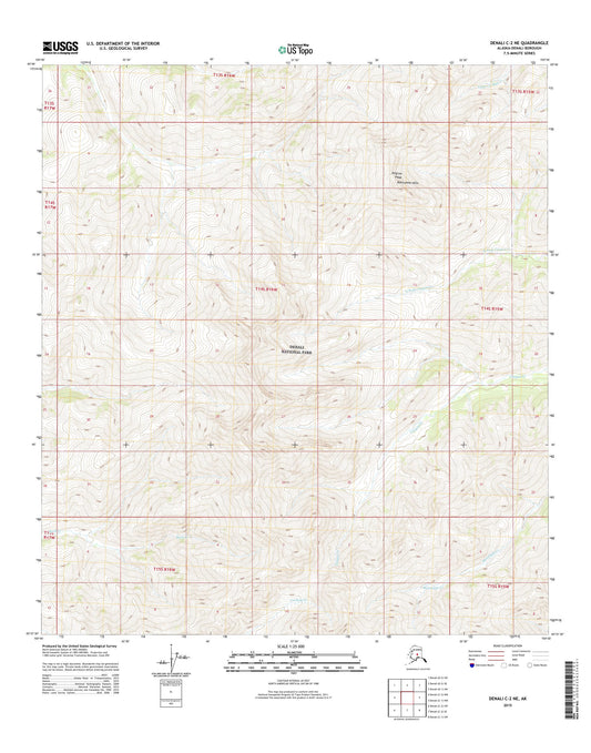 Denali C-2 NE Alaska US Topo Map Image