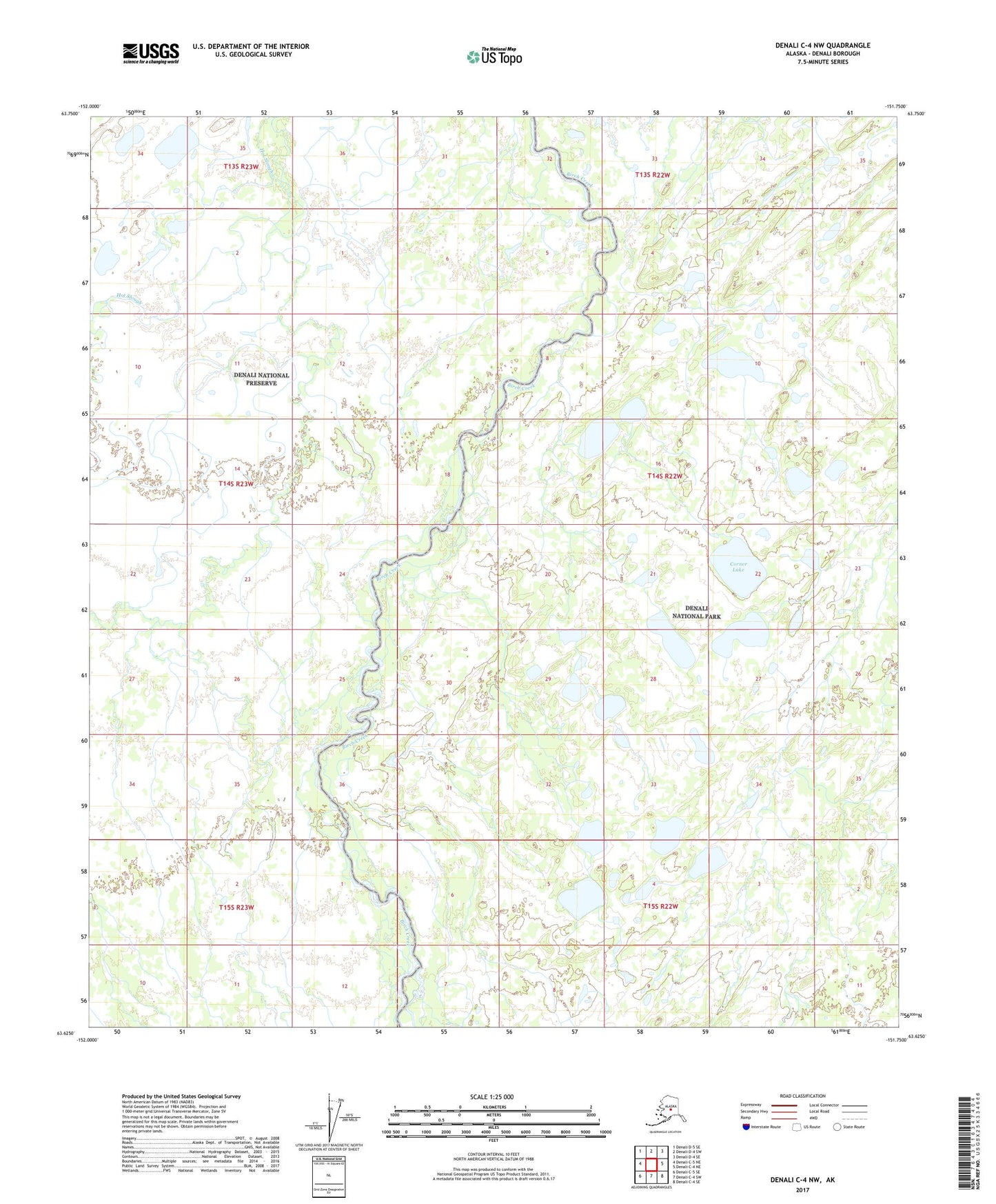 Denali C-4 NW Alaska US Topo Map Image