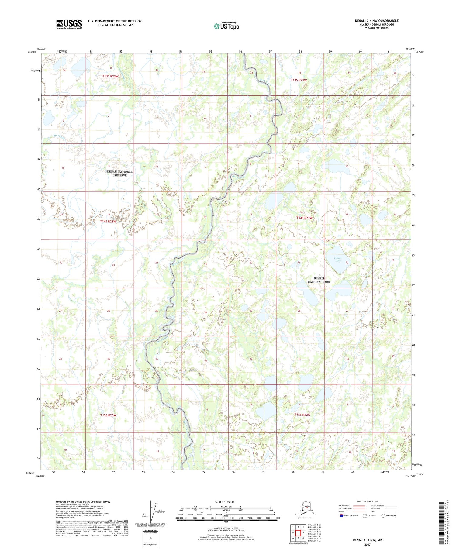 Denali C-4 NW Alaska US Topo Map Image