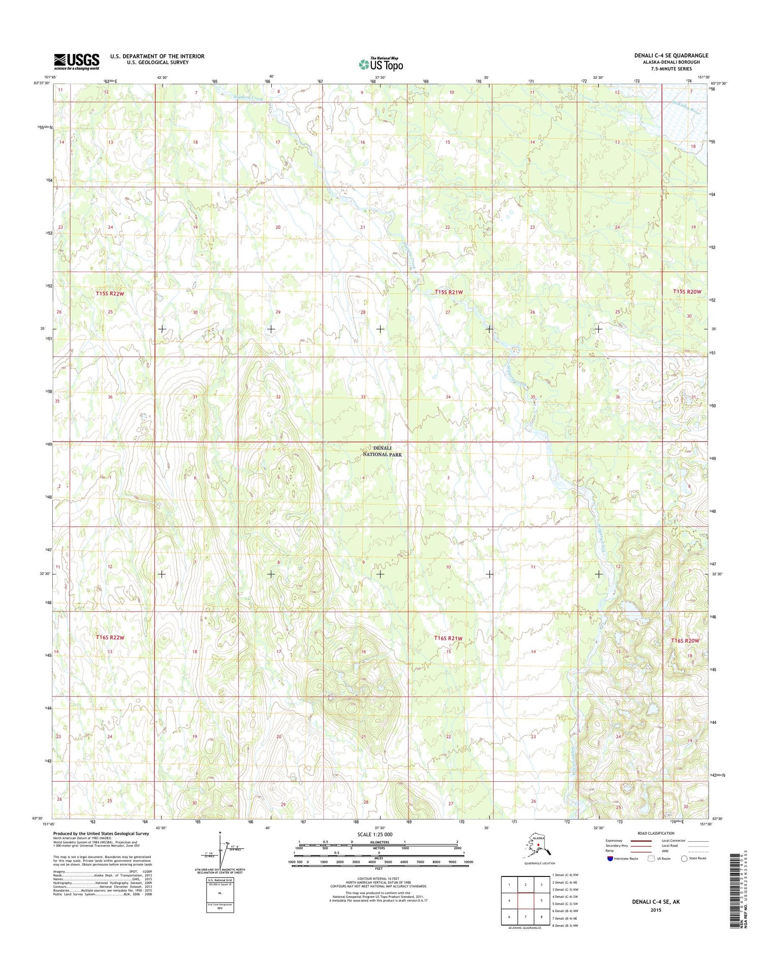 Denali C-4 SE Alaska US Topo Map Image