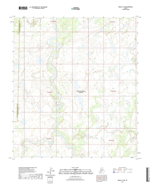 Denali C-5 NE Alaska US Topo Map Image
