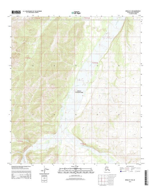 Denali D-1 NE Alaska US Topo Map Image