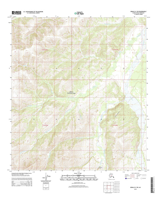 Denali D-1 SW Alaska US Topo Map Image