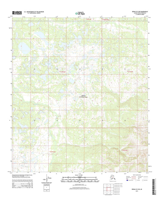 Denali D-2 NE Alaska US Topo Map Image