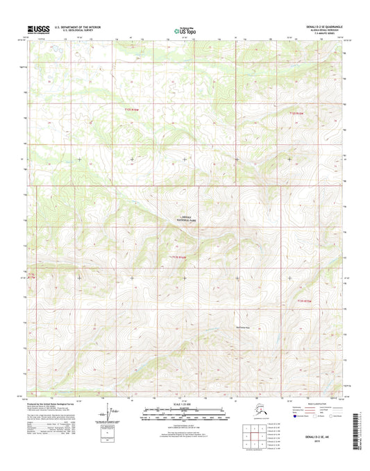 Denali D-2 SE Alaska US Topo Map Image