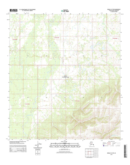Denali D-2 SW Alaska US Topo Map Image