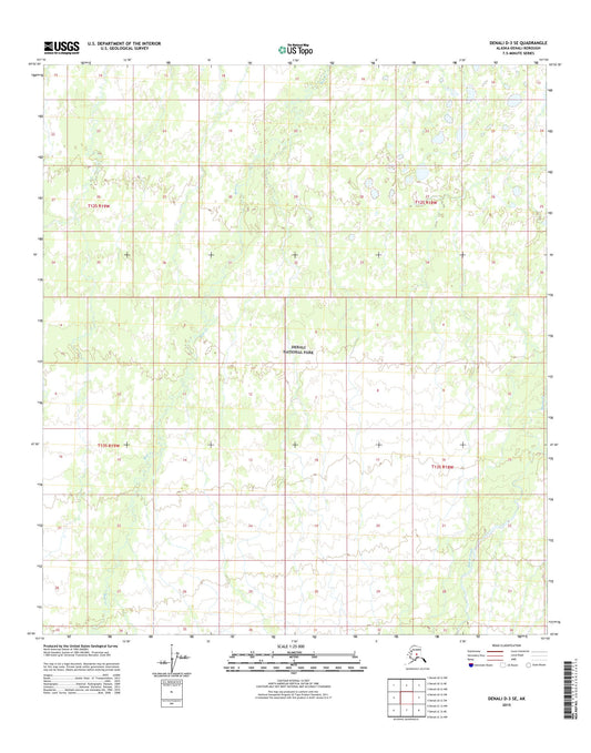 Denali D-3 SE Alaska US Topo Map Image