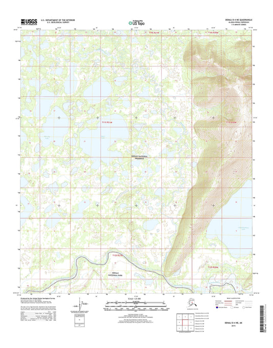Denali D-4 NE Alaska US Topo Map Image