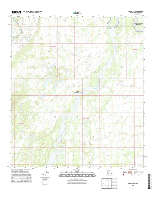 Denali D-4 SE Alaska US Topo Map Image